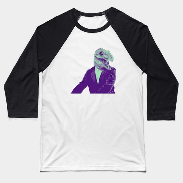 Lizard Head Man Baseball T-Shirt by JunniePL